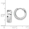 thumbnail image 2 of Sterling Silver Rhodium Polished Textured Hinged Hoop Earrings - Measures 14x14mm Wide 5mm Thick, 2 of 2