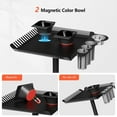thumbnail image 4 of Salon Tray on Wheels, Metal Salon Trolley Cart, Hairstylist Tray Cart with 2 Magnetic Hair Color Bowls & Hair Extension Stand, Barber Shop Hairdressing Tattoo Equipment, Black, 4 of 7