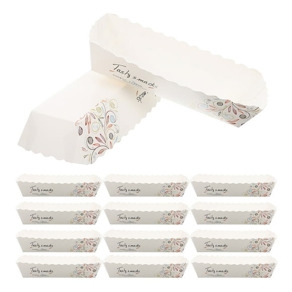 CIMAXIC Party 100pcs Cardboard Paper Boat Plates Sushi Boats Serving Boats Food Trays For Party,5.71"X1.97"X1.18"