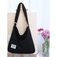 thumbnail image 3 of Bolso de hombro Covelin Retro Canvas para Mujer Negro, 3 of 9