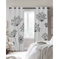 thumbnail image 2 of Black Dandelion Blackout Curtains 54 Inch Length 2 Panels Set for Living Room Bedroom, Spring Country Modern Minimalist Flower Room Darkening Window Curtains Thermal Black Out Curtain 52"x54", 2 of 8