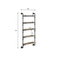 thumbnail image 6 of ACME Brantley Wall Rack with 5 Wooden Shelves in Oak and Sandy Black, 6 of 6