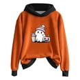 thumbnail image 2 of FASHOFT Halloween Sweatshirts for Women Cute Ghost Graphic Oversized Hoodie Causal Holiday Tops Long Sleeve Pullover Black M, 2 of 4