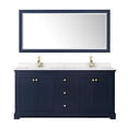 thumbnail image 3 of Wyndham Collection 72" Light-Vein Wood Double Bathroom Vanity in Blue/Gold, 3 of 7
