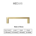 thumbnail image 4 of Goo-Ki 3.8''(96 MM) Hole Centers Light Brushed Brass Cabinet Pulls, Cabinet Handles Drawer Pulls for Dresser and Cupboard, 6 Pack, 4 of 9