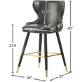thumbnail image 5 of Meridian Furniture Hendrix Gray Vegan Leather 28" Counter Stool (Set of 2), 5 of 5