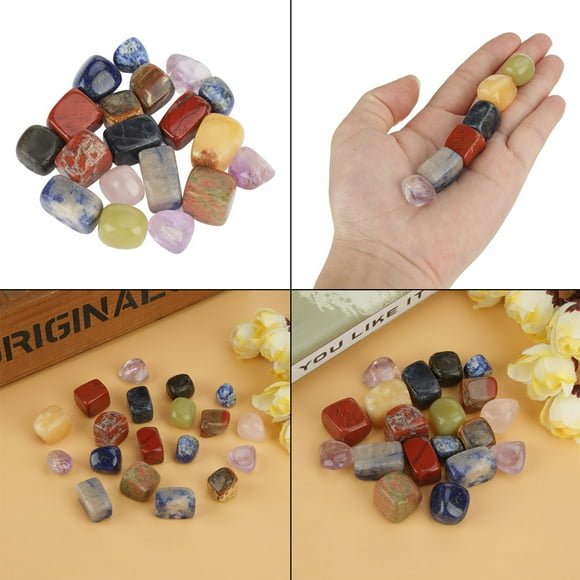 Khall Natural Crystal Stone,100g Natural Mini Point Quartz Crystal Stone Mixed Color Rock Chips Lucky Healing