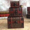 thumbnail image 2 of 3Pcs Vintage Metal Lock Wooden Storage Box Jewelry Treasure Organizer Chest Case Gift Box, 2 of 8