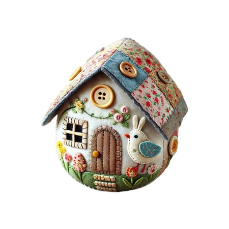 DIY Patchwork Felt Egg House Kit 1PC Felt Craft Set with Stuffed Eggs Home Decor for Easter Xmas Creative DIY Kit for Adults & Kids Easy Assembly for Home Garden Decoration