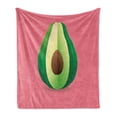 thumbnail image 1 of Avocado Soft Flannel Fleece Throw Blanket, Cut out Slice of Fresh and Healthy Avocado with Vibrant Summer Colors, Cozy Plush for Indoor and Outdoor Use, 50" x 70", Pale Pink Green Brown, by Ambesonne, 1 of 6