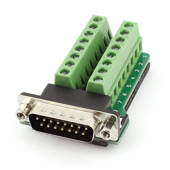DB15 15Pin D-SUB Male Adapter Plate RS232 to Terminal Connector Board