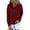 03 Wine, variant on zfwon Hoodies for Women Casual Button V Neck Hoodies Oversized Pullover Sweatshirt Hooded Tops with Pockets Solid Colour Relaxed Fit Long Sleeve Sweatshirt Autumn Winter Tops S-XL