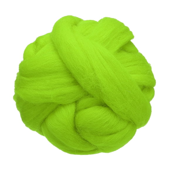 Uxcell 3.53oz Wool Roving Yarn Felting Wool Fiber for Needle Felting and Craft Supplies, Dark Bright Green