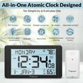 thumbnail image 3 of Geevon 10.8'' Atomic Clock with Indoor Outdoor Temperature, Large  Display Digital Wall Clock with Wireless Sensor,  for Bedroom, Office, Kitchen, Living Room, Easy for Seniors to Read, 3 of 11