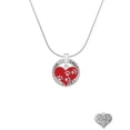 thumbnail image 2 of Delight Jewelry Silvertone Red Enamel Heart with Paw Prints Laugh Ring Charm Necklace, 18", 2 of 4