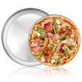thumbnail image 1 of Deedro Moule à Pizza Plateau à Pizza - Plaque à Pizza Ronde en Acier Inoxydable, Moule à Pizza Robuste pour Four, Plateau de Service à Pizza Lavable au Lave-Vaisselle, 12 Pouces & 13 Pouces, Ensemble de 2 Pcs, 1 of 4
