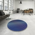 thumbnail image 4 of Ahgly Company Machine Washable Indoor Round Transitional Windows Blue Area Rugs, 3' Round, 4 of 7