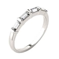 thumbnail image 2 of Charles & Colvard 14K White Gold Moissanite 4x2mm Step Cut Baguette Wedding Band-Size 6 0.46cttw DEW, 2 of 8
