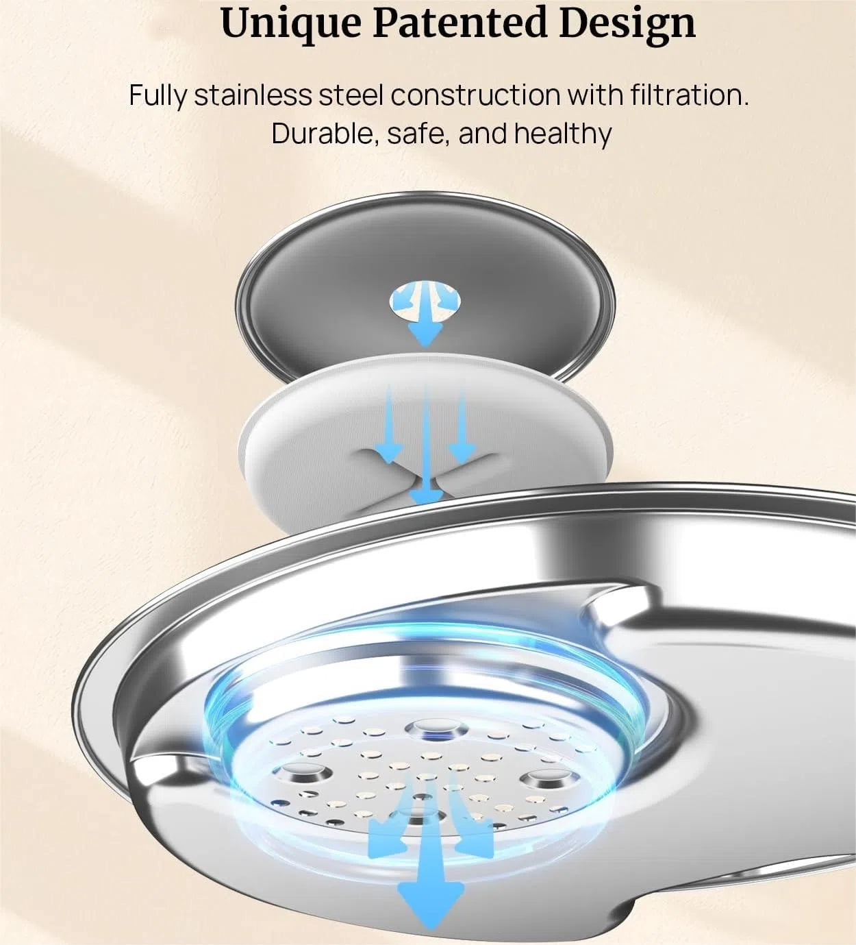 Wireless Pet Water Fountain 236OZ/7L, Stainless Steel Cordless Sensory Dog Water Fountain with 2 Filters, Rechargeable Battery Operated 3 Modes Automatic Pet Water Dispenser for Cats Dogs Drinking