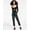 Black, variant on Womens Ribbed Cutout Bodysuit