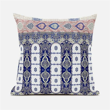 

Amrita Sen Designs CAPL835FSDS-ZP-16x16 16 x 16 in. Taj Garden Columns Duo Suede Zippered Pillow with Insert - Blue Grey & Muted Pink