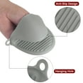 thumbnail image 4 of 4pack Thickened Mini Oven Gloves Heat Resistant Silicone Oven Mitts Finger Pot Holder Gray, 4 of 6