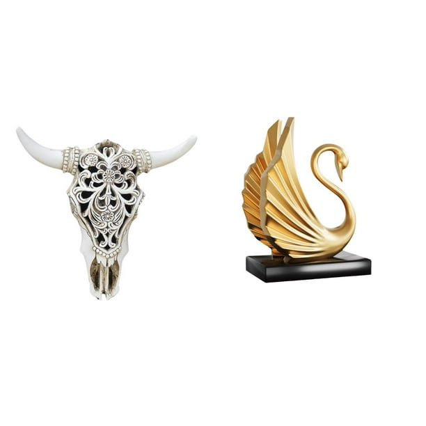 Figura De Cisne Con Cabeza De Toro Tribal Para Colgar En La Pared, Colección De Estatuas Decorativas, Esculturas Animales Modernas Para Decoración Del Hogar, La Oficina Y El Dormitorio.