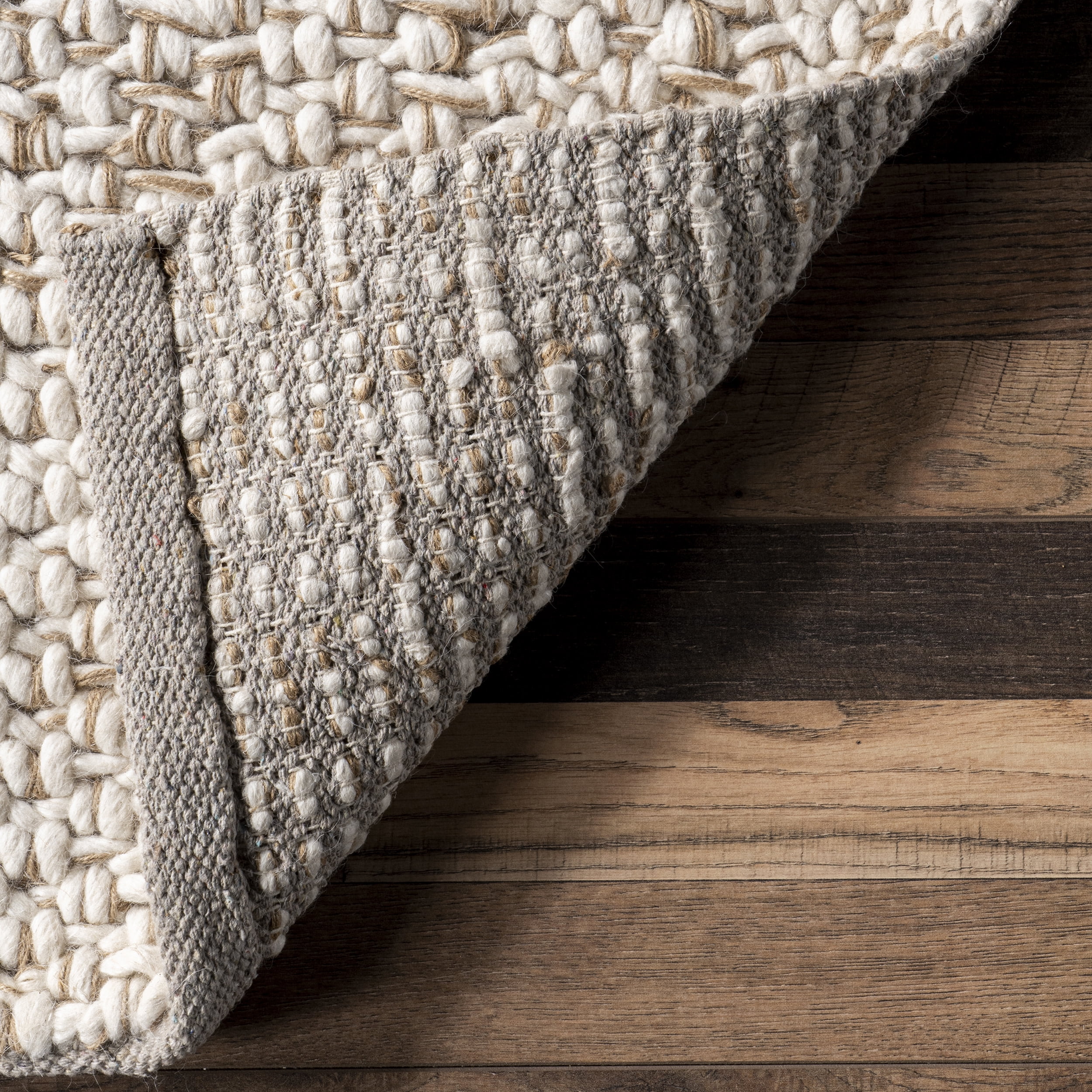 nuLOOM Enida Casual Farmhouse Wool Blend Area Rug, 7' 6" x 9' 6", Ivory