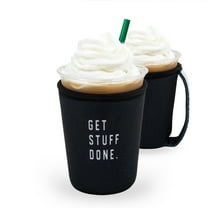 GoCuff Reusable Iced Coffee Insulator Sleeve Neoprene Holder - Get Stuff Done - Small