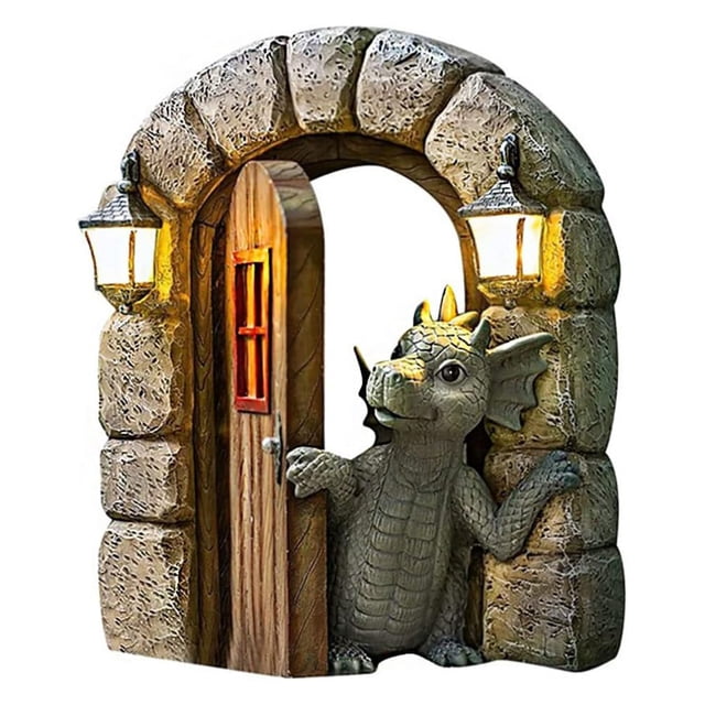 Exquisite Resin Dragon Statue, Exterior Space Enhancer With Handcrafted Ornament And Waterproof Coating For Garden Decoration