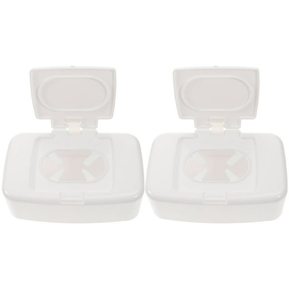 2 Pcs Storage Box Wipes Dispenser Portable Makeup Remover for Adults Travel Baby