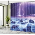 thumbnail image 5 of Ambesonne Storm Shower Curtain, Stormy Sky Ocean Rocks Night, 69"Wx70"L, Purple and Indigo, 5 of 5