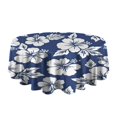 thumbnail image 5 of Pioneer Flower Floral Print Pattern Round Tablecloth 60"x60",Wrinkle Wipeable Table Cloth for Kitchen Dining Room Picnic Patio Party, 5 of 6