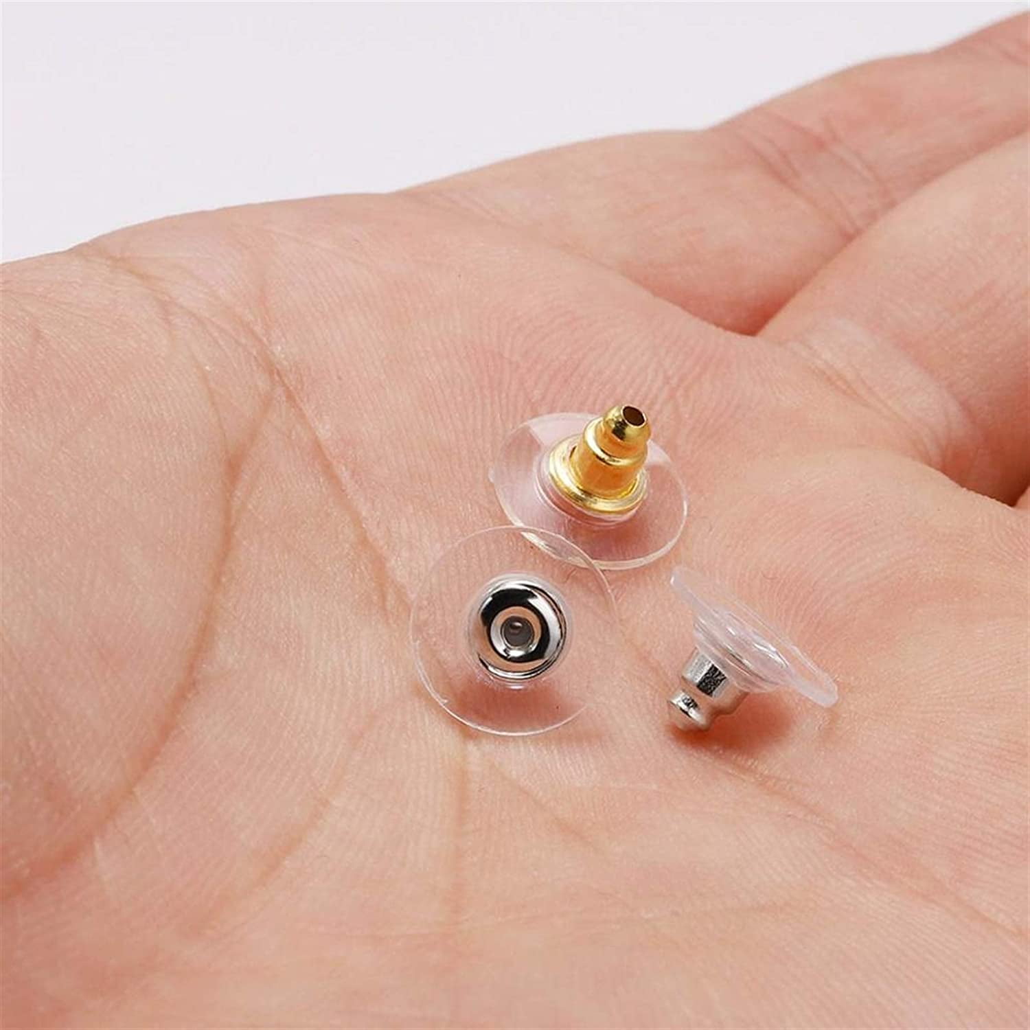 Clear Earrings For Sports 400Pcs 18g Plastic Earrings For Sensitive Ears  Clear Stud Earrings for Work with Solid Plastic Posts and Soft Rubber  Earring Backs in 2 Organizer Box  Walmartcom