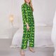 thumbnail image 3 of Fotbe Tennis Balls Conjunto de Pijama de Manga Larga para Mujer con Estampado, Ropa de Dormir de 2 Piezas, Conjunto de Casa Suave y Cómodo con Bolsillos-Large, 3 of 7