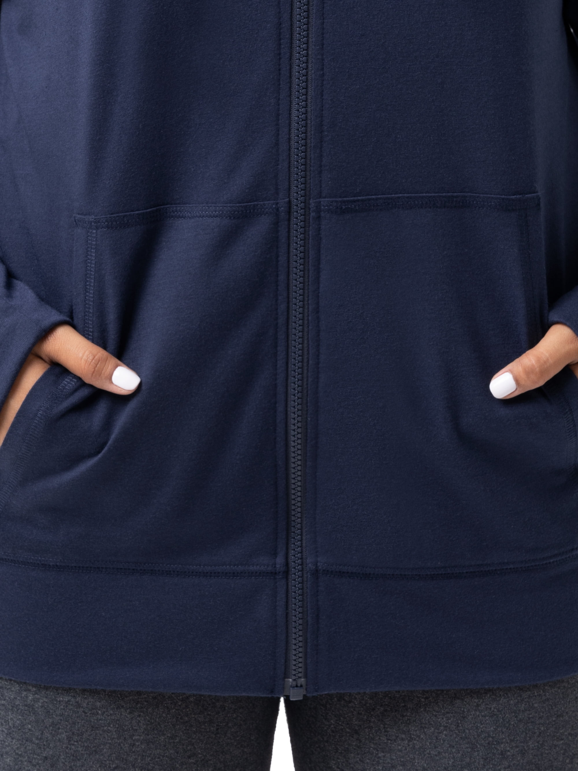 Athletic Works Women's Plus Lightweight Zip-Up Hoodie Jacket, Size 1X-5X