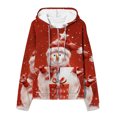 thumbnail image 3 of Sudadera con capucha y manga larga para mujer, informal, con capucha, con estampado navideño, bolsillo, cremallera, manga larga, sudadera con capucha, sudadera de poliéster para mujer, 3 of 4