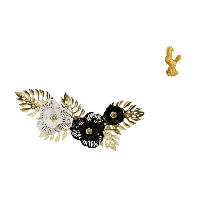 Escultura De Metal Nórdico Con Hojas Y Flores, Figura De Pollo, Decoración Feng Shui, Estatua De Gallo Para Comedor, Hotel, Decoración Del Hogar, Regalo Para Vacaciones.