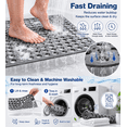 thumbnail image 5 of PLERISE 30x17 in Non Slip Bathtub Mat, Anti Skid Shower Mat with Strong Suction Cups and Quick Drain Holes, Machine Washable, Gray, 5 of 5