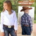 thumbnail image 3 of WHIPPY Western Leather Belt Strap for Kids Boys Girls Cowboy Cowgirl Embossed Belt Strap without Buckle, 3 of 7