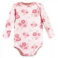 thumbnail image 3 of Hudson Baby Infant Girl Cotton Long-Sleeve Bodysuits, Blush Rose Leopard 5-Pack, 6-9 Months, 3 of 7