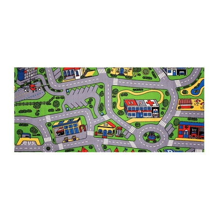 Kids' Skid-Proof Carpet w City Life Theme in Stain-Resistant (Best Stain Proof Carpet)