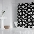 thumbnail image 2 of Black White Tiny Skull Pattern Shower Curtain 84"x72" ,Bathroom Decorative Shower Curtains Set with 12 Hooks,Modern Waterproof Washable Shower Curtain, 2 of 6