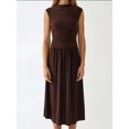 thumbnail image 5 of Comfort Fit Midi Dress with Crew Neck, 5 of 7