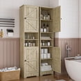 thumbnail image 6 of Tall Bathroom Cabinet, Storage Cabinet with 2 Doors & 2 Open Storage Compartments, Adjustable Shelf, for Bathrooms, Kitchens, Entrances, or Bedrooms（White）, 6 of 12