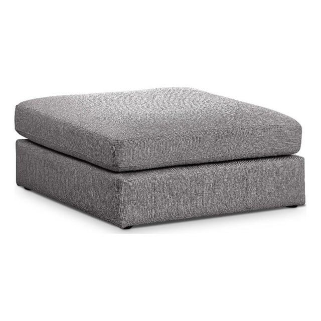 Meridian Furniture Beckham Ottomane en Tissu Texturé de Lin Durable Gris