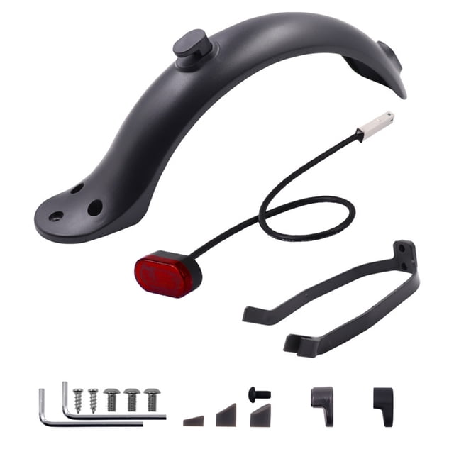 Eigraketly Guardabarros trasero para patinete eléctrico, tapas de soporte de luz trasera, funda de silicona para bicicleta, accesorios de protección Patinetes eléctricos Negro con luz trasera Eigraketly OD023840-02