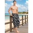 thumbnail image 3 of HAPPY BAY Men's Pareo Standard Vacation Sarong Full Beach Wrap One Size Metal, Palm Tree Summer Vacation Aloha, 3 of 6