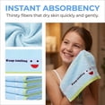 thumbnail image 3 of Unique Bargains Embroidery Cotton 13 x 13 Inches Soft Absorbent Washcloths Sky Blue 4pk, 3 of 5