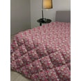 thumbnail image 2 of Sugar Skull Down Alternative Comforter, Skulls Diamond Shapes in Eyes Roses Bouquets Colorful Pattern Print, Microfiber Quilt for All Season, 5 Sizes, Multicolor, by Ambesonne, 2 of 3